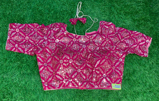 Pink party wear blouse