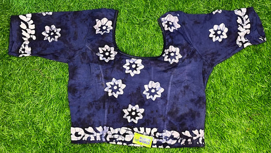 Navy blue printed Strectable blouse XXL size