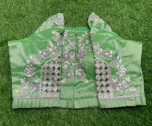 Mint green cut work blouse 👚