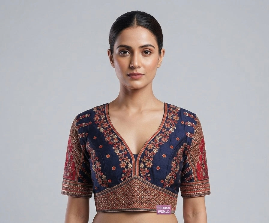 Dark Blue embroidery work