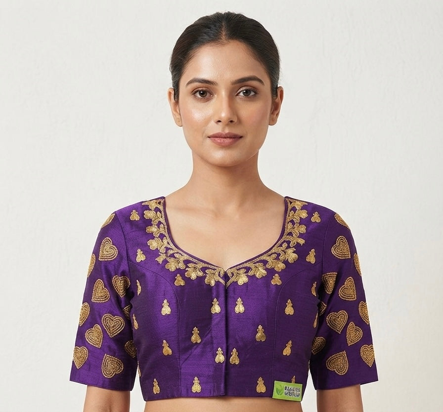 Purple maggam work blouse
