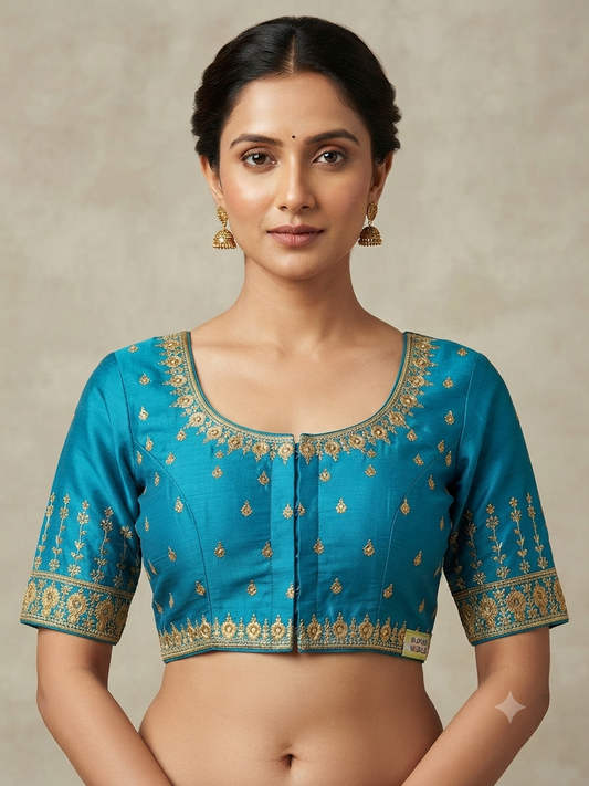 Sky Blue embroidery work Blouse 👚