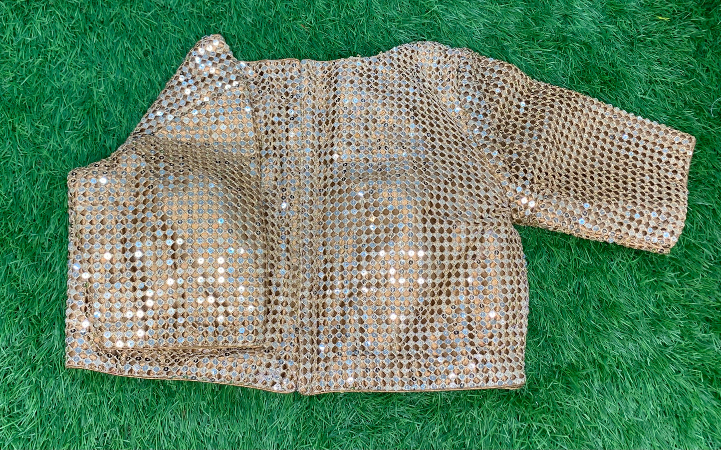 Gold high neck designer blouse