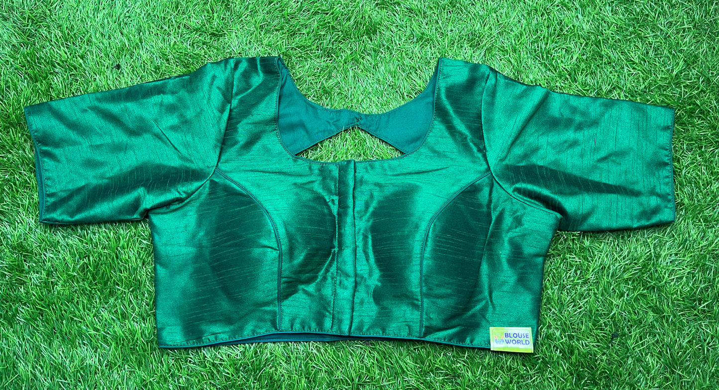 Bottle green front hooks blouse 👚