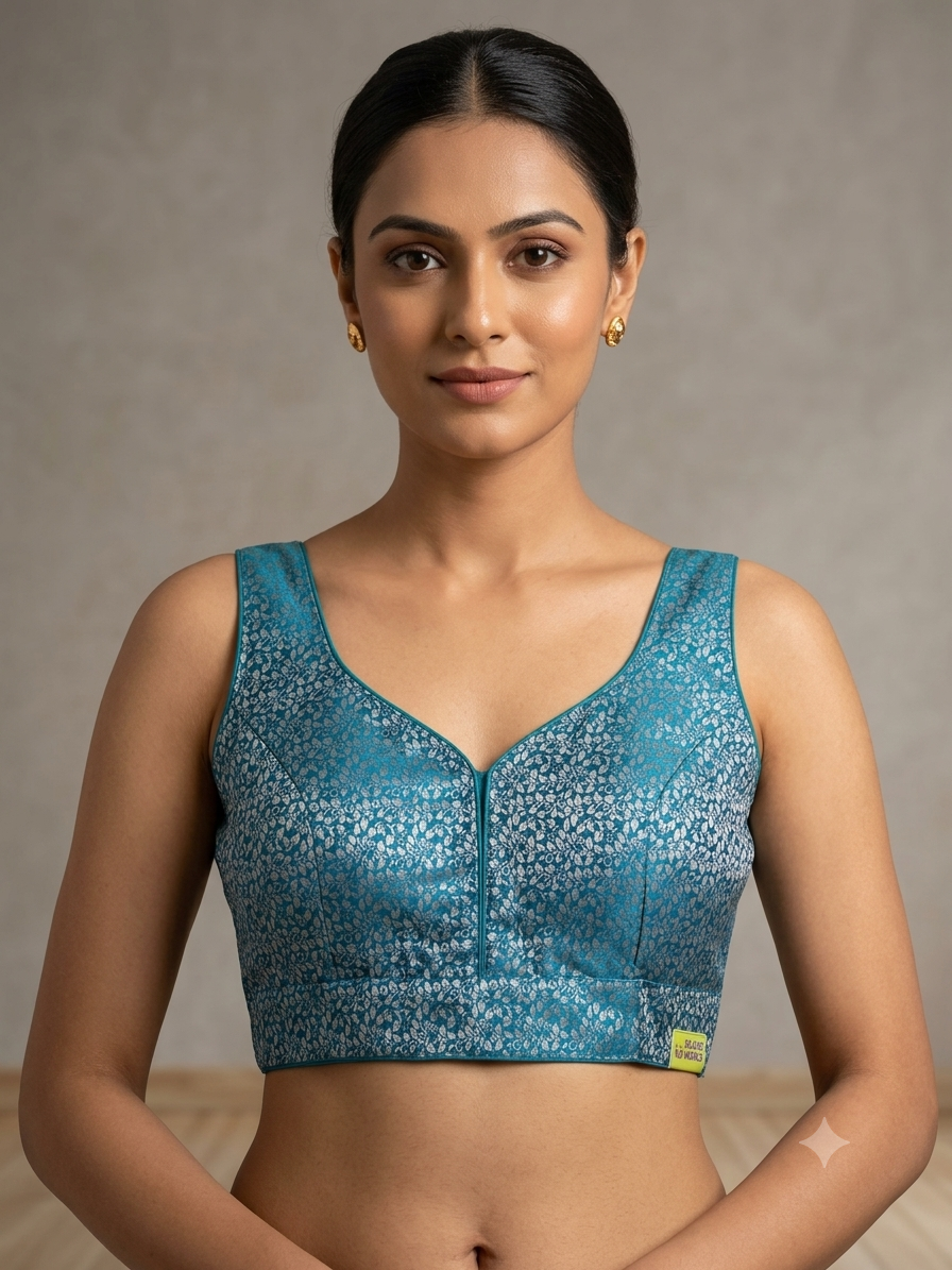 Sleeveless banaras blouse(inside hands available)