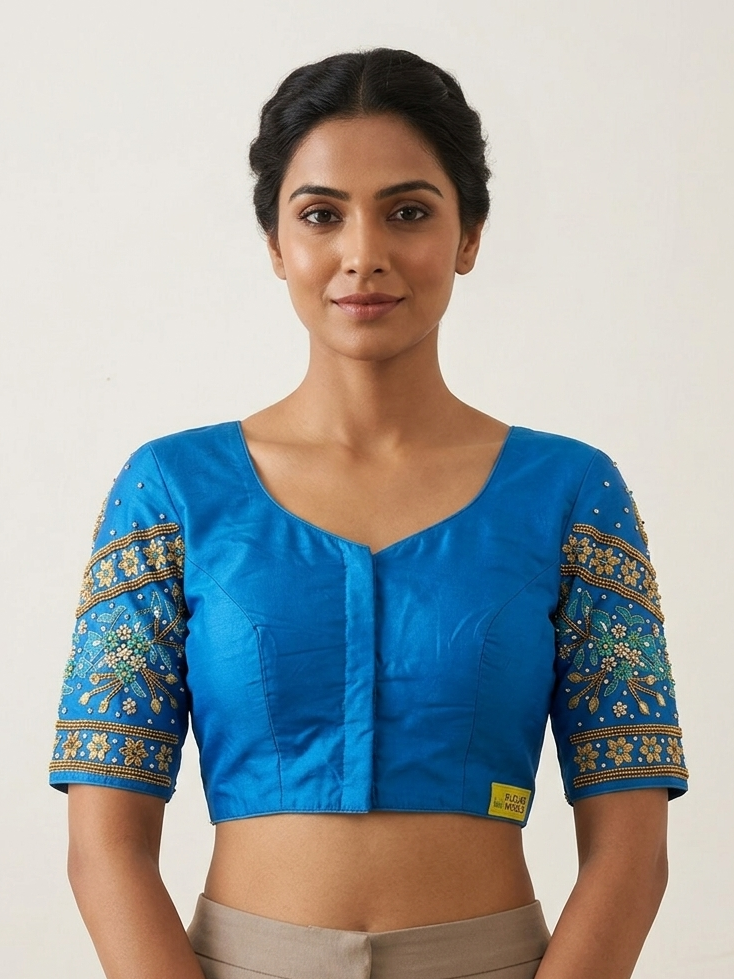 Blue maggam work design