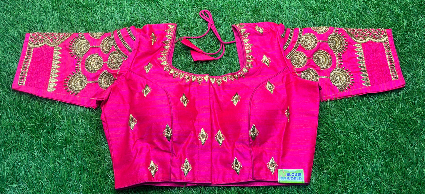Rani 🫅 pink heavy hand work blouse