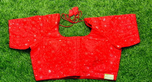 Red colour thread🪡🧵work blouse