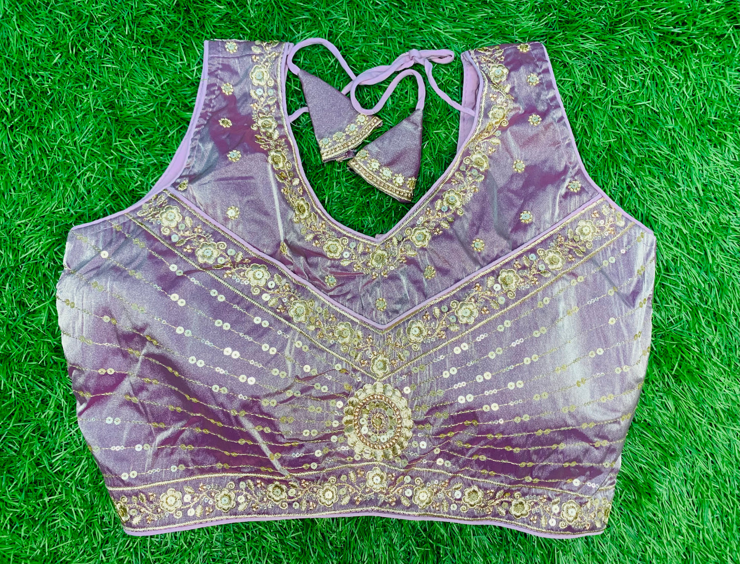 Lavender colour designer blouse with hands