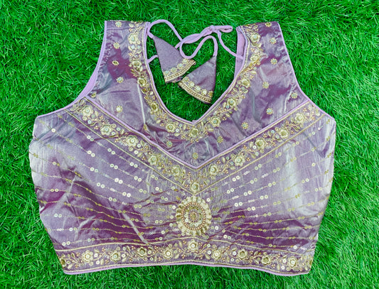 Lavender colour designer blouse with hands
