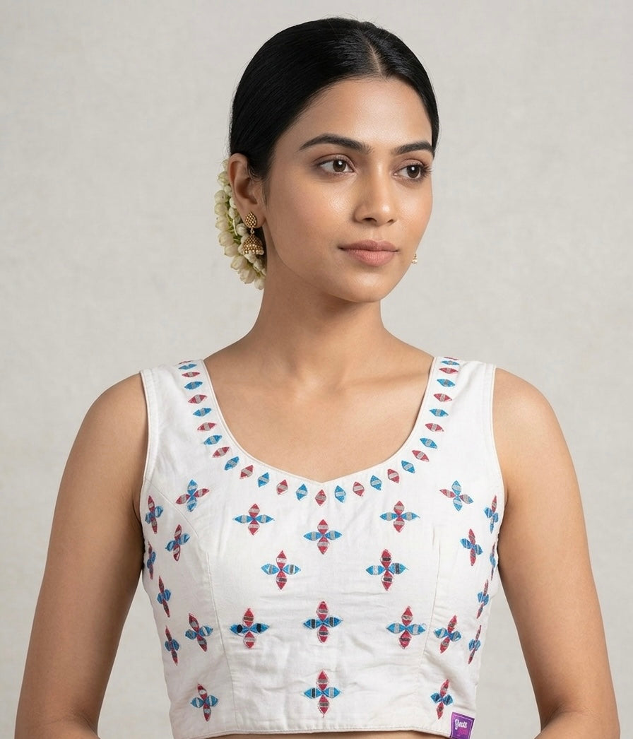 Navratri mirror work with hands blouse