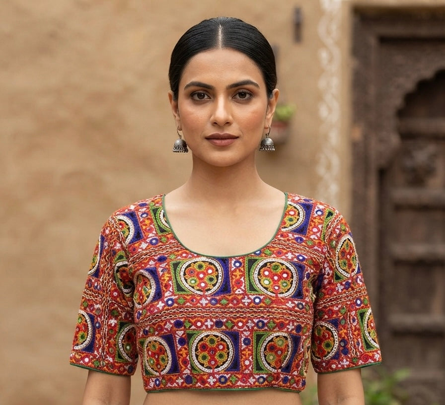 Kutch work with mirror Blouse 👚