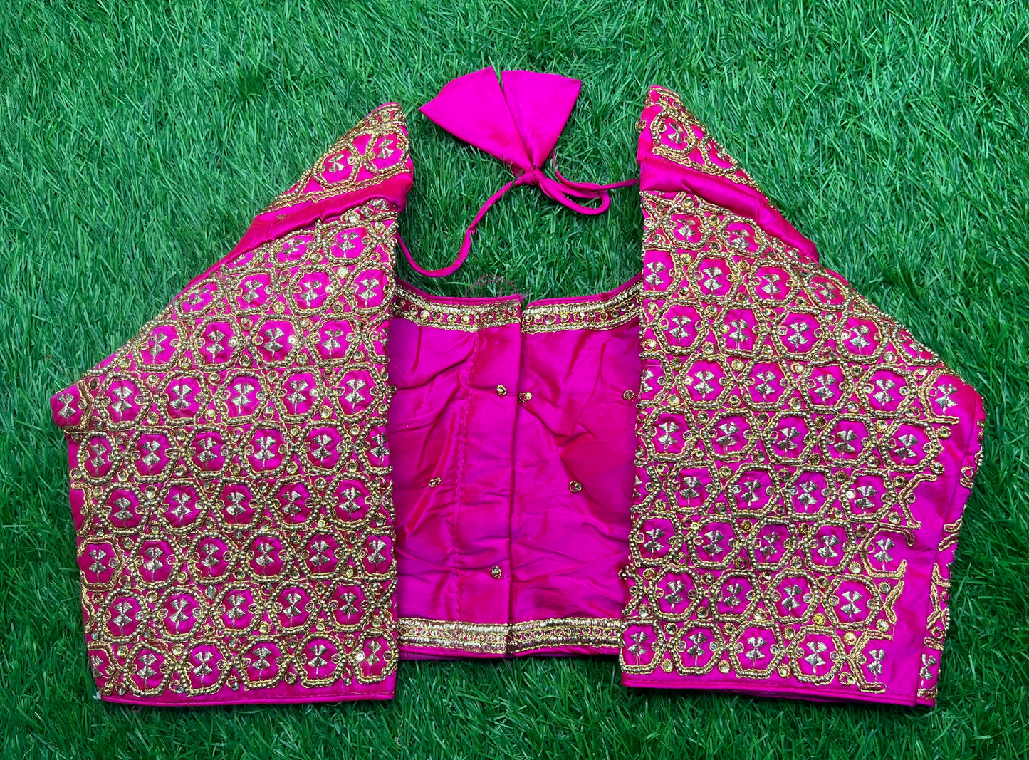 Hot 🥵 pink 💕 paati work maggam work blouse
