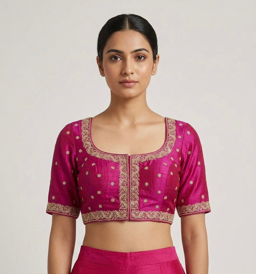Silver heavy embroidery blouses