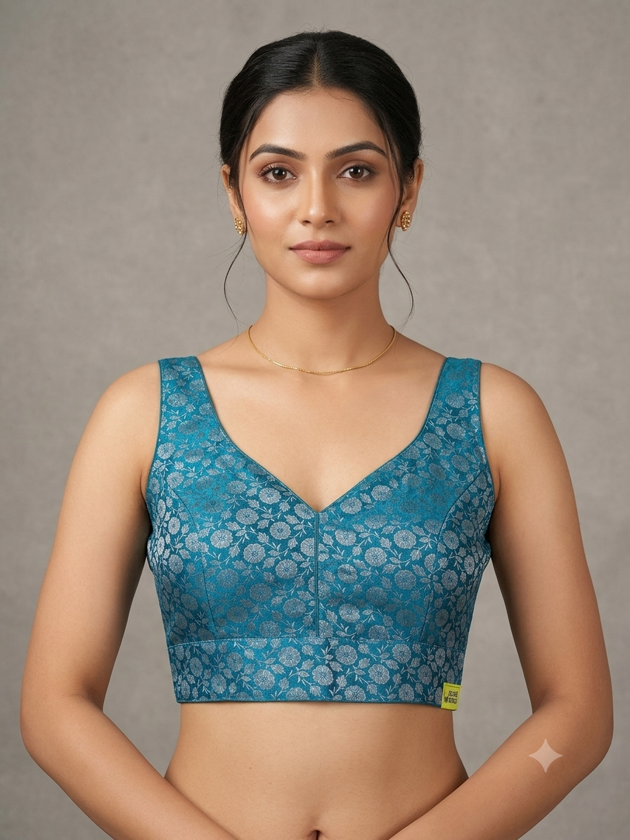 Sleeveless banaras blouse(inside hands available)