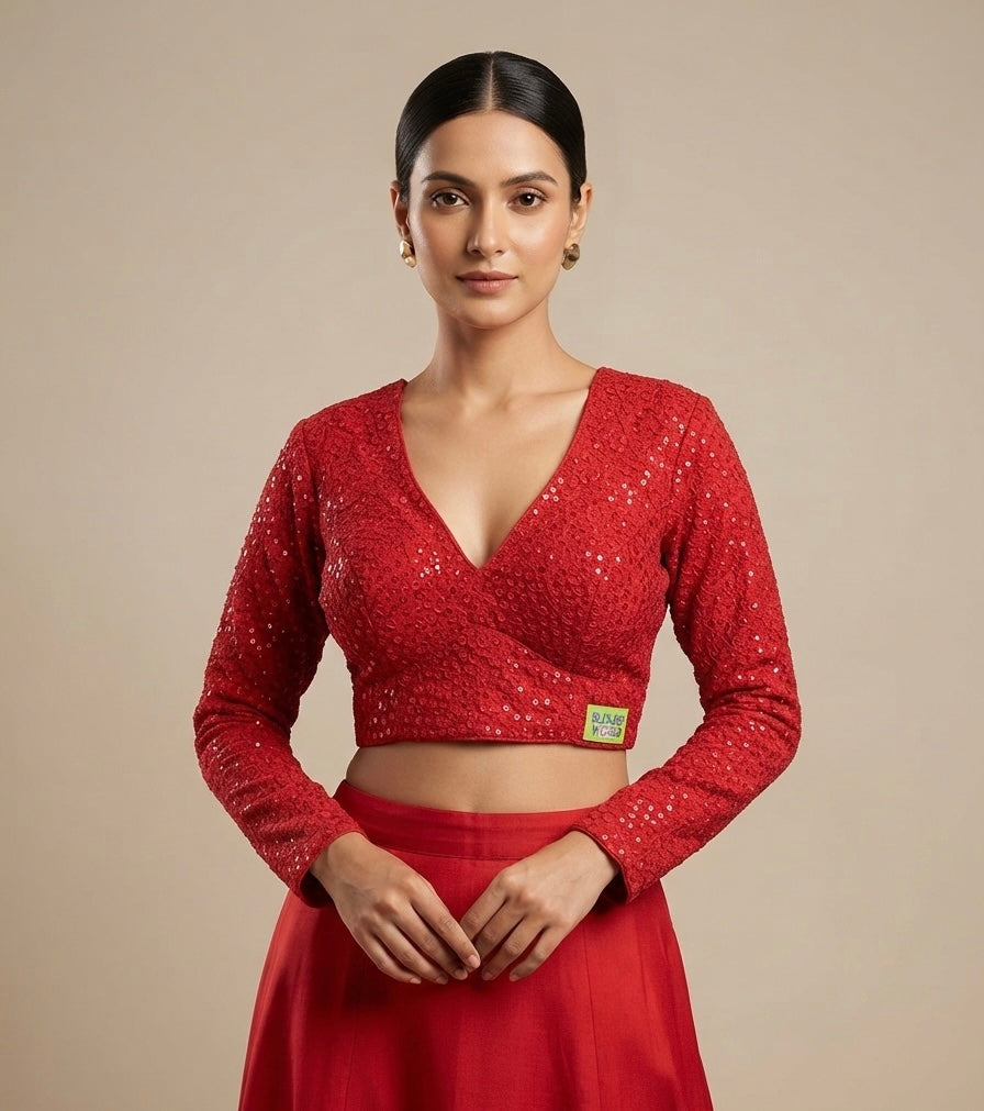 Sequence embroidery full hands work Blouse 👚