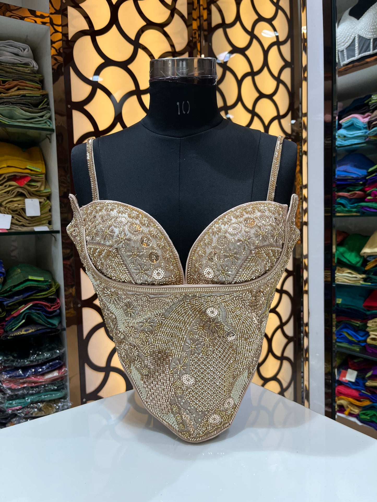 The Gilded Artisan Bustier | Hand-Beaded Couture 👚 blouse