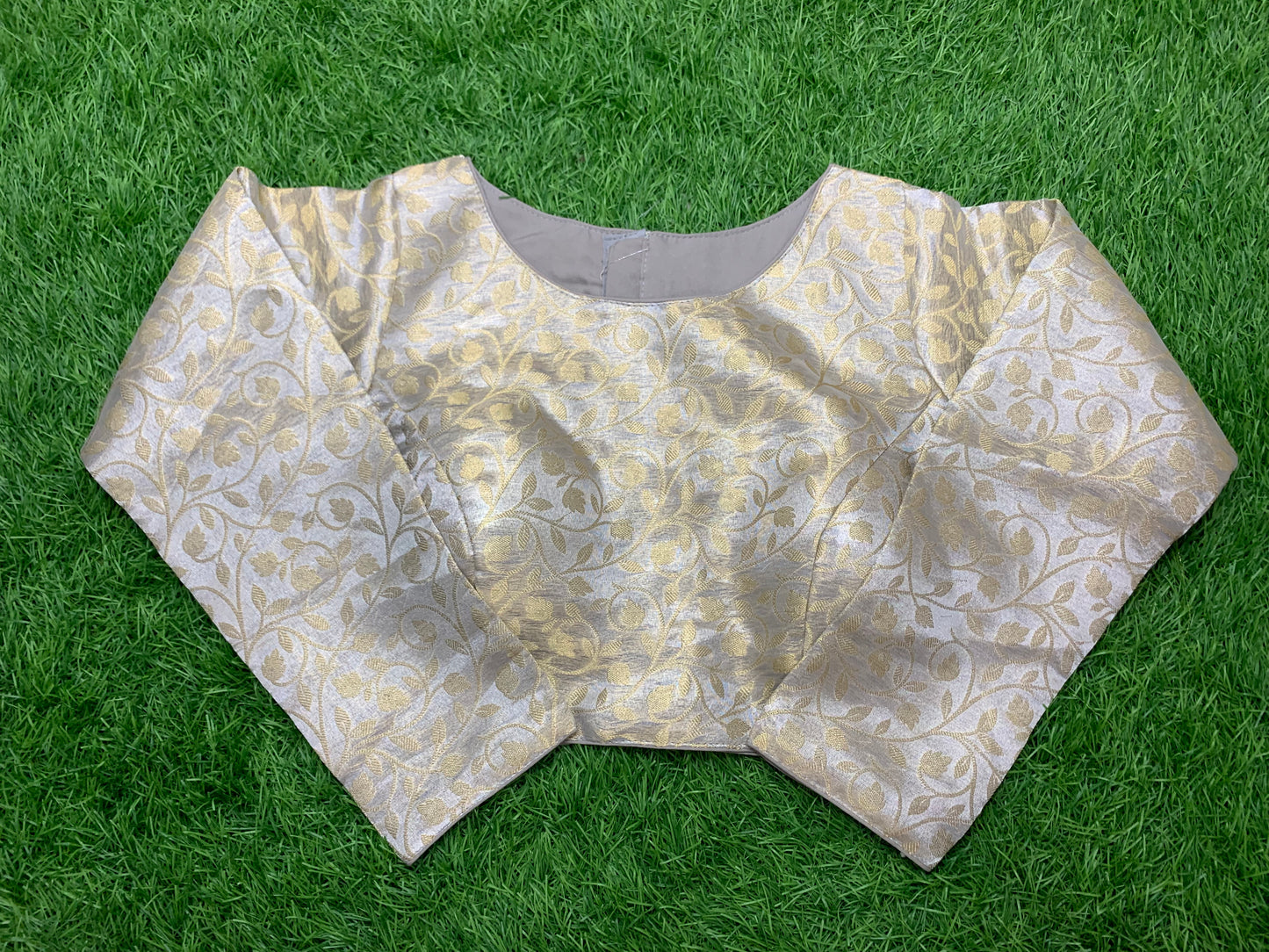 🩶 grey colour dual shade office wear designer full hand full high neck front n back blouse 👚
