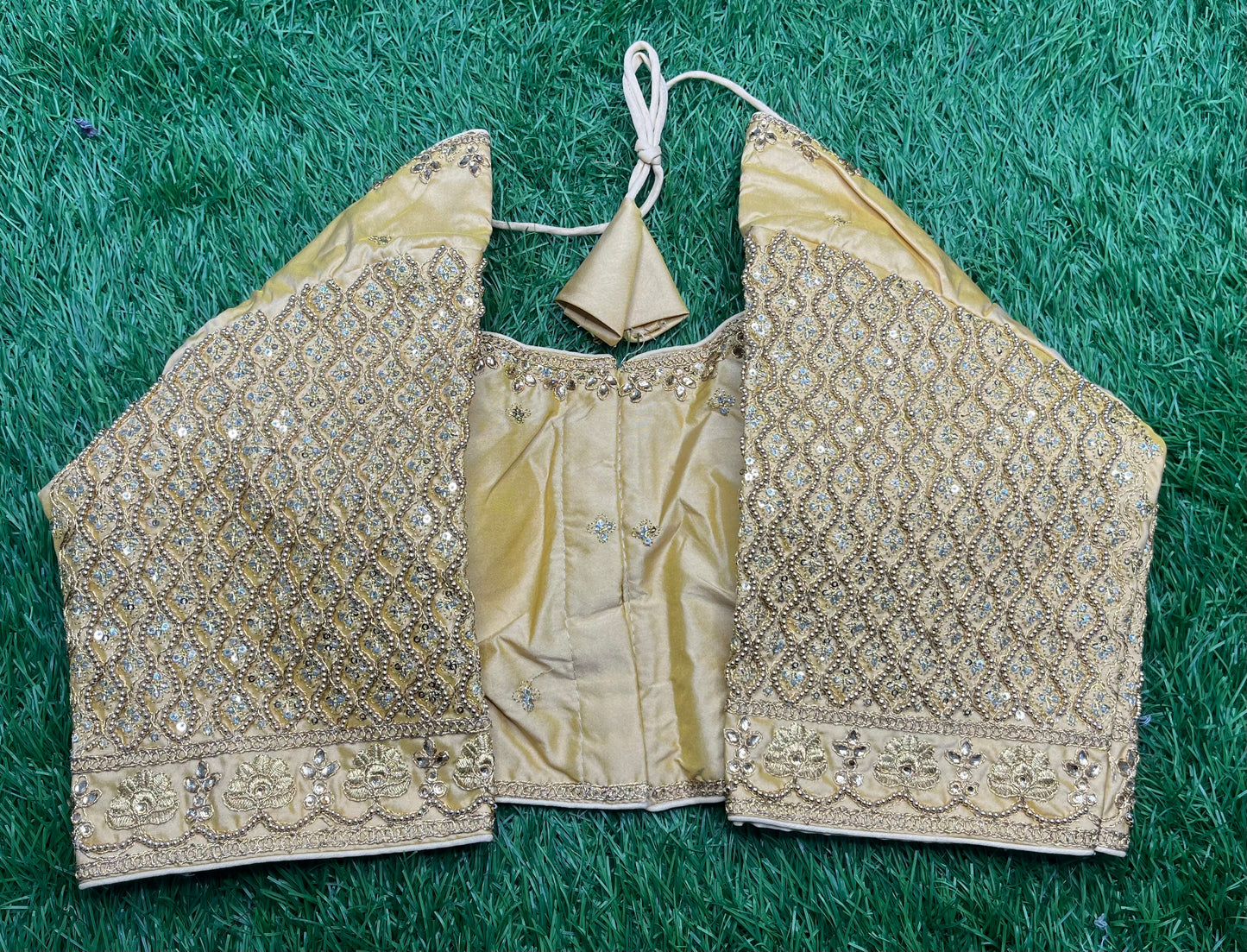 Cream  🍨  colour stone work blouse hand work