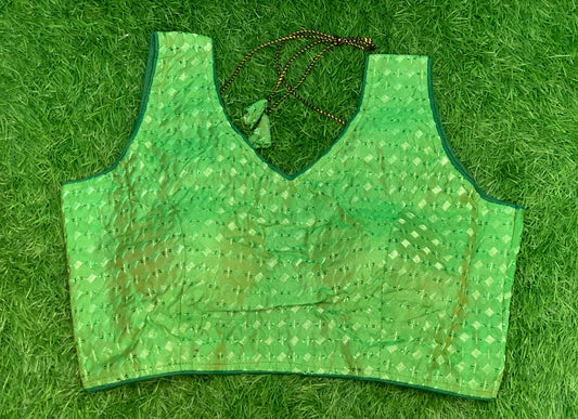 Green fancy blouse sleeveless