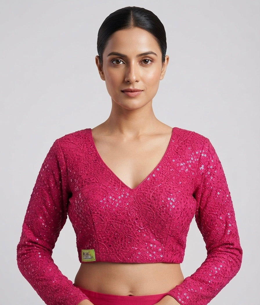 Sequence embroidery full hands work Blouse 👚
