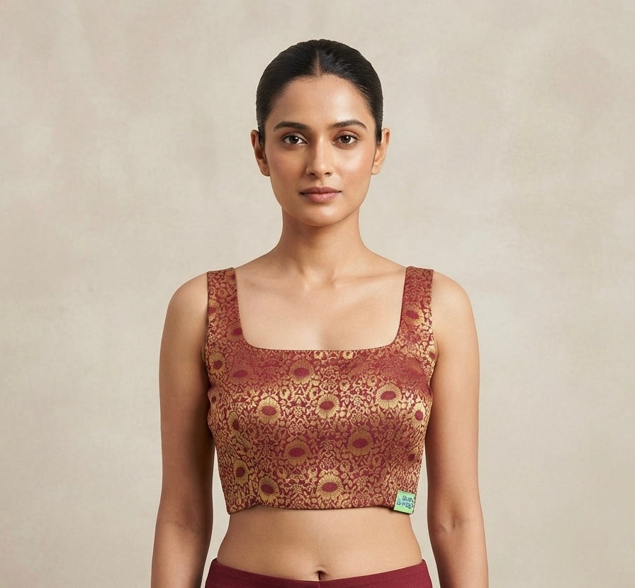 Banaras spaghetti sleeveless Blouse 👚