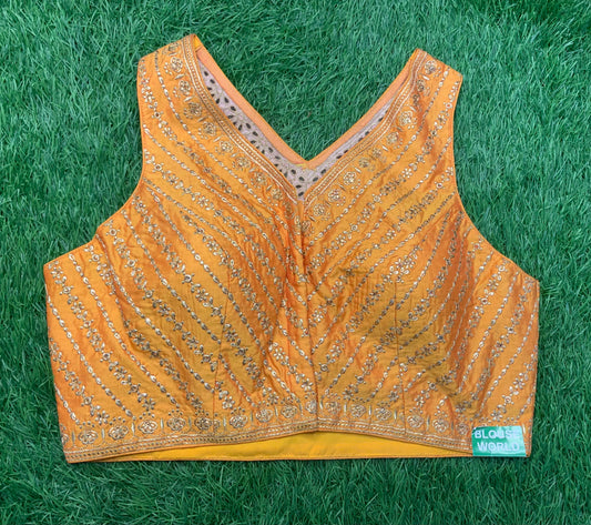 Mustard yellow high neck back high sleeveless blouse