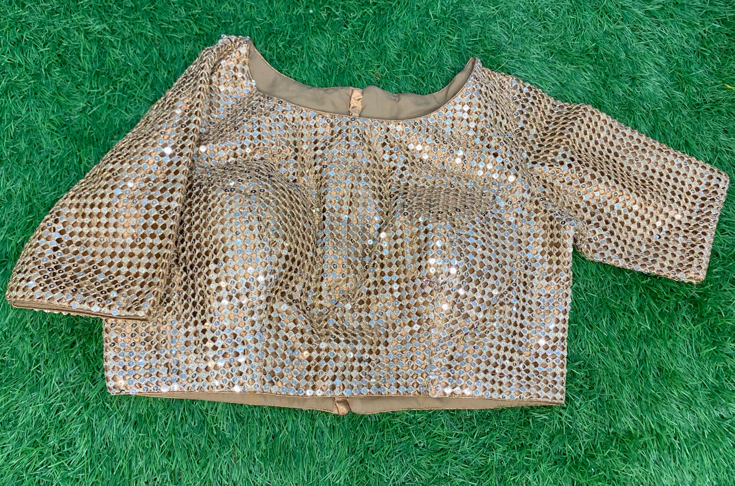 Gold high neck designer blouse