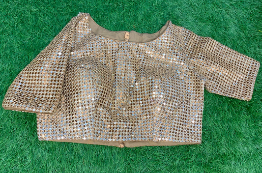 Gold high neck designer blouse
