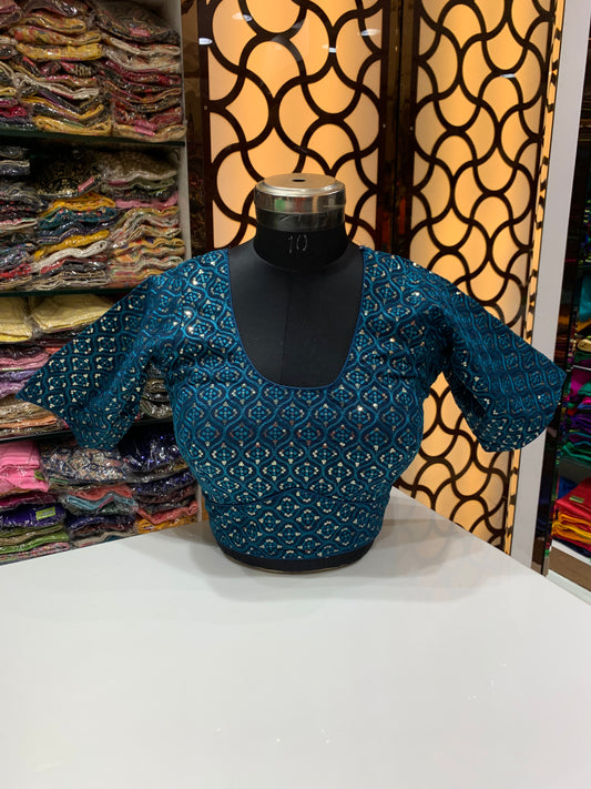 Peacock 🦚 blue fancy plus size blouse 👚