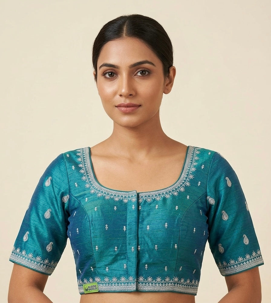 Silver butta work blouse