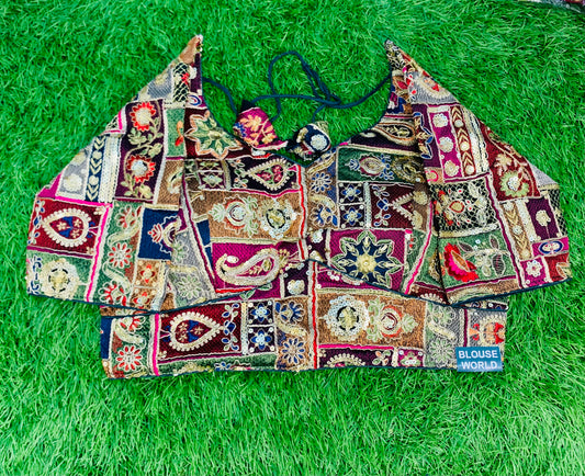 Thread work multicolour blouse