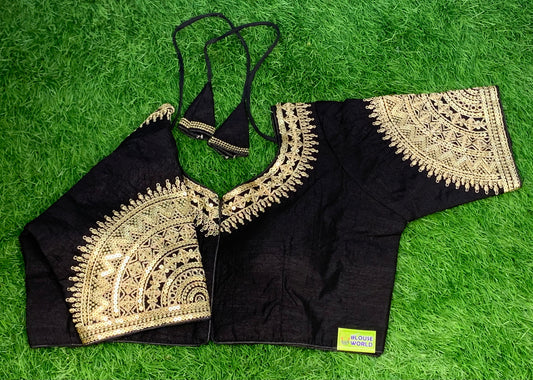 Black golden work blouse
