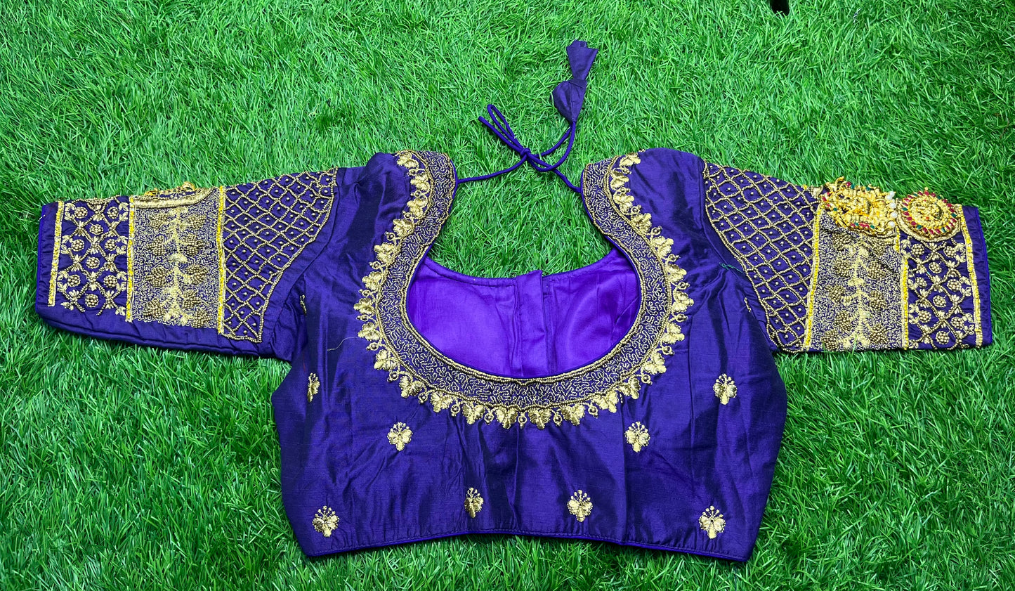 Purple shade with double billa model blouse