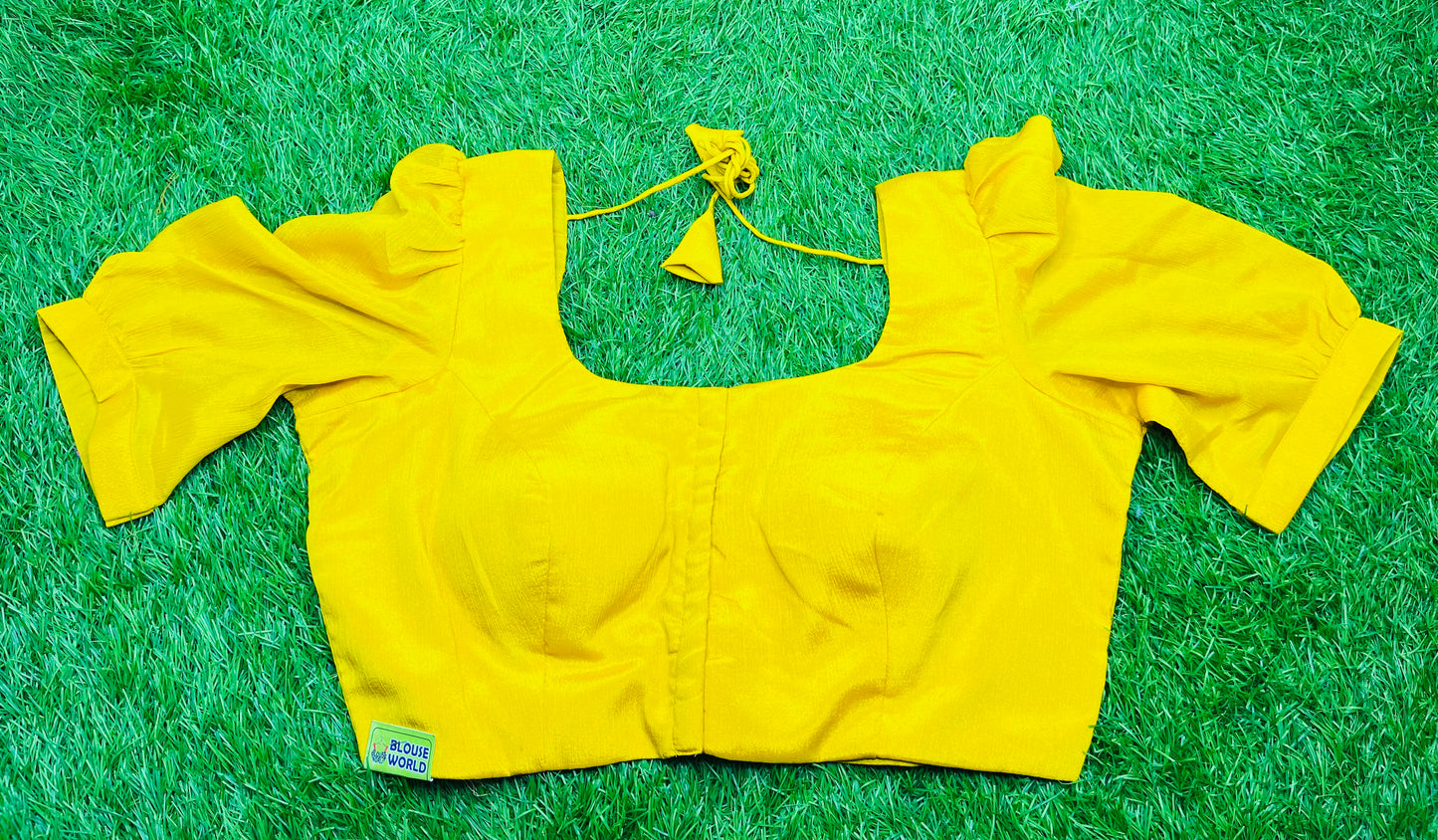 Lemon 🍋 yellow puff hands fancy blouse 👚