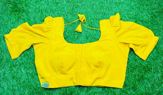 Lemon 🍋 yellow puff hands fancy blouse 👚
