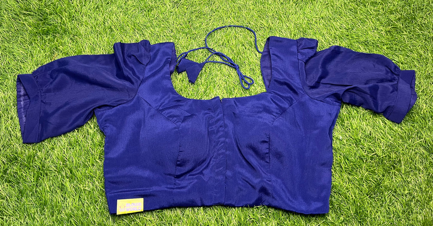 Royal blue puff hands fancy blouse 👚