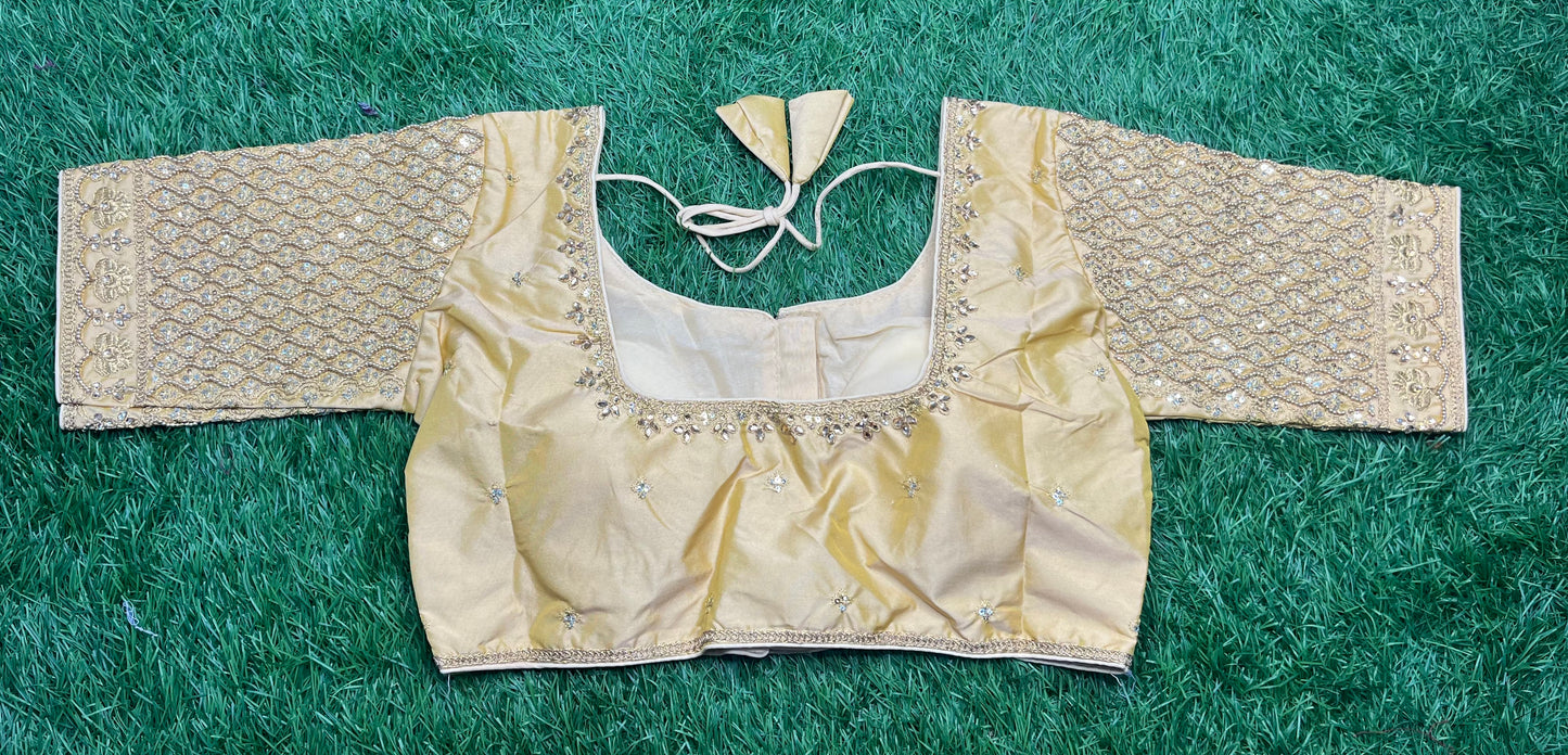 Cream  🍨  colour stone work blouse hand work