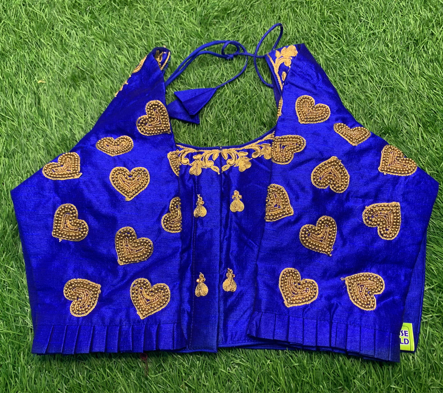 Royal blue heart 💙 design maggam work blouse