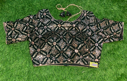 Green sequence with hands blouse