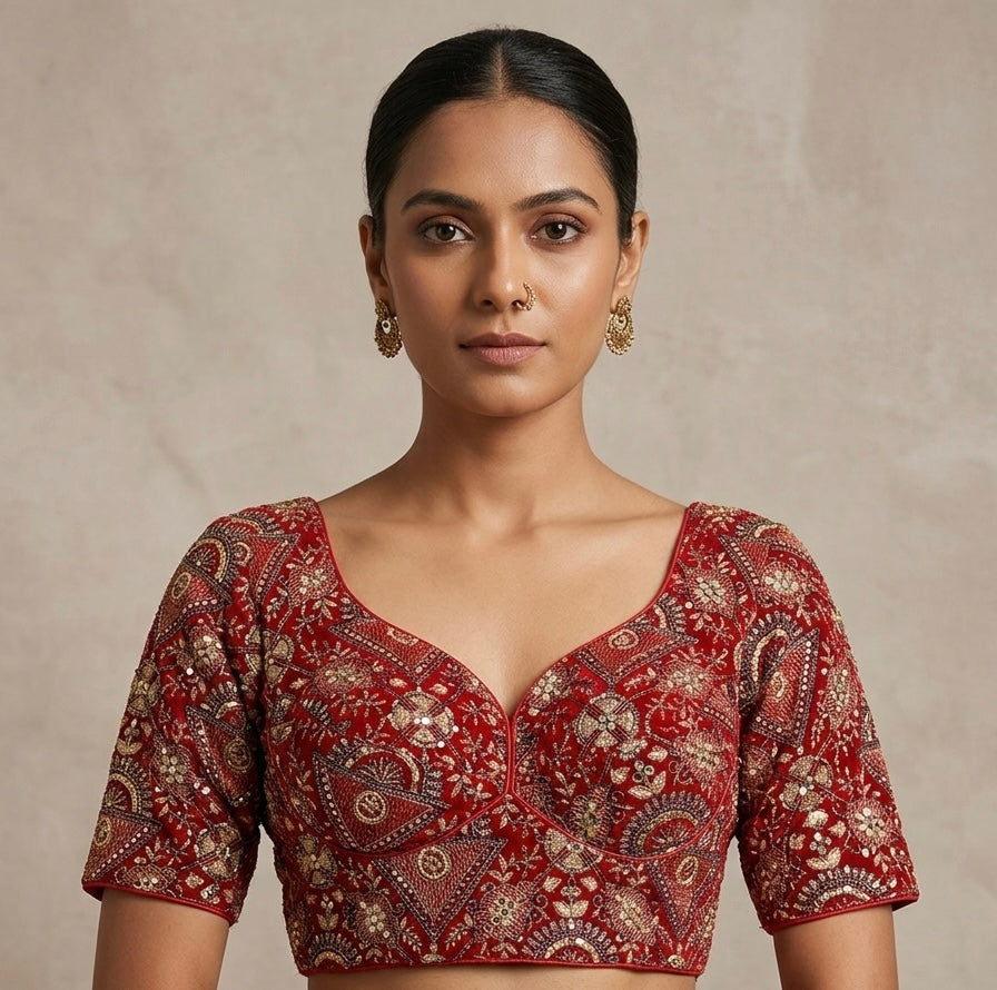 Designer fancy velvet blouse