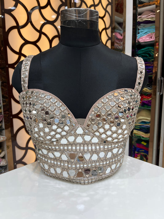 Cordset original mirror 🪞 work blouse sleeveless backless with 🧵 pattern
