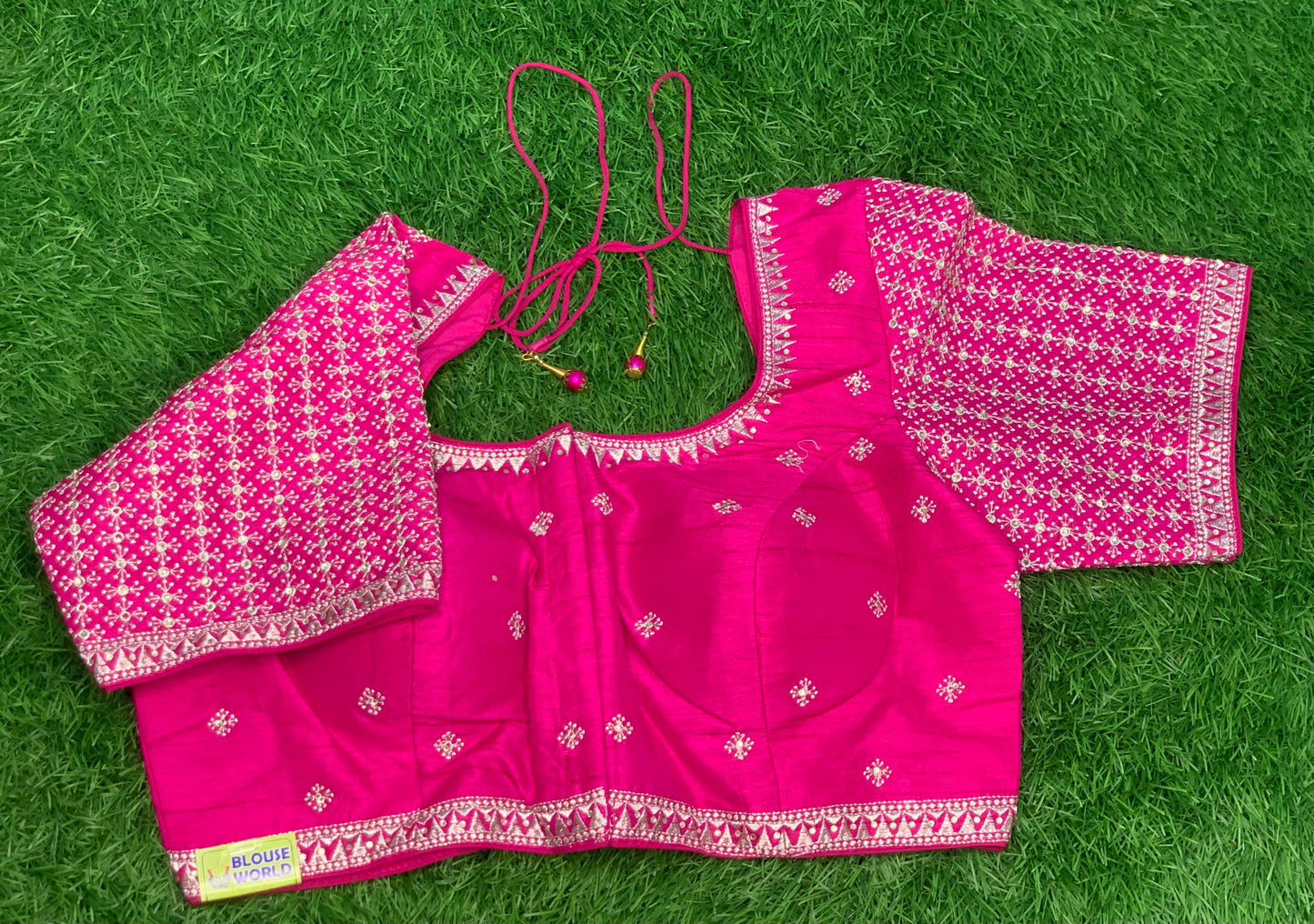 Star work embroidery Pink colour blouse