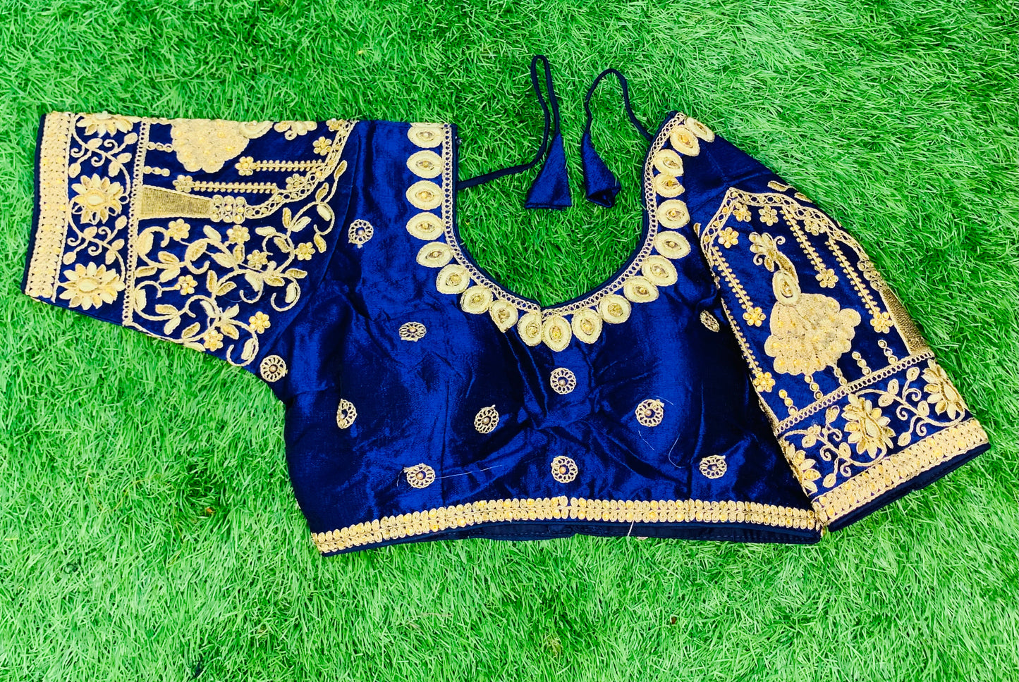 Navy blue designer blouse