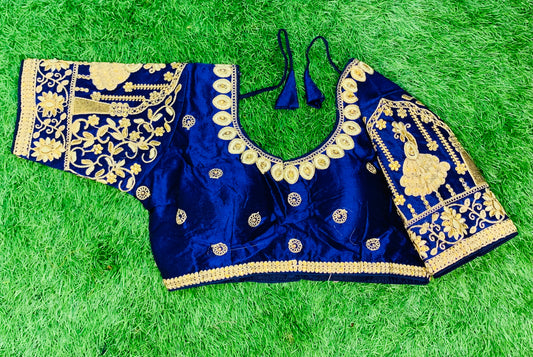 Navy blue designer blouse