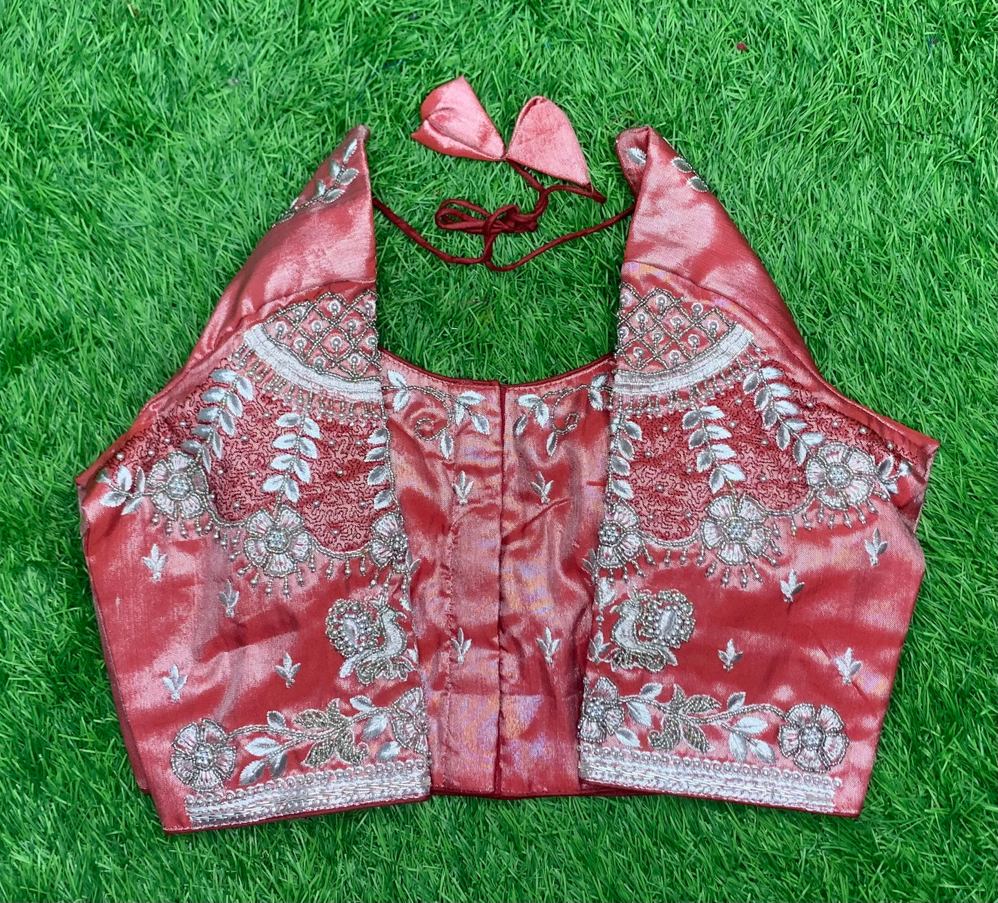 Marron tissue designer blouse 👚