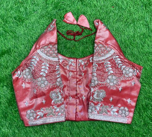Marron tissue designer blouse 👚
