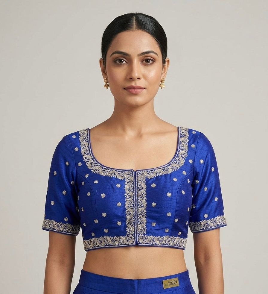 Silver heavy embroidery blouses