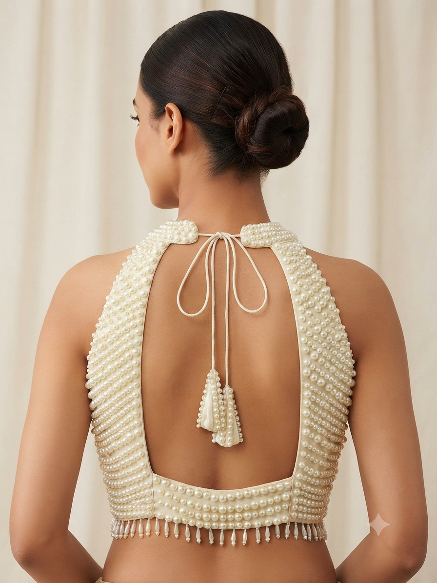 Premium Pearl Work Designer sleeveless Blouse 👚
