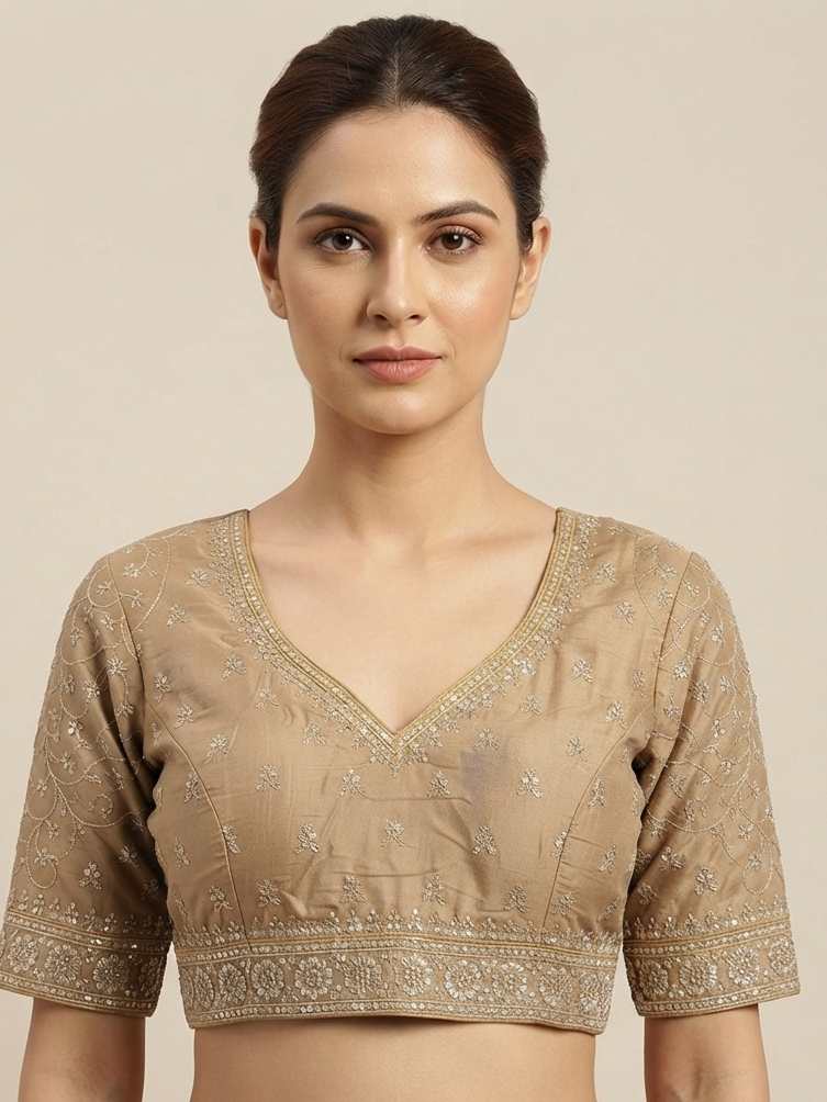 Beige embroidery work Blouse 👚